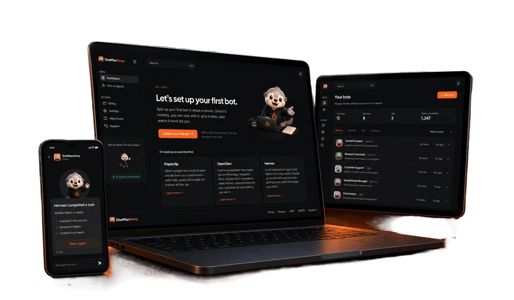 SimpleClaw Dashboard Vorschau